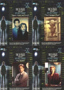 X-Files Season 1 Topps Finest Chromium Chase Card Set X1-X4 Topps 1995-verso