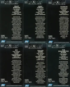 X-Files Showcase Widevision X-Effect Chase Card Set 6 Cards Topps 1997-verso